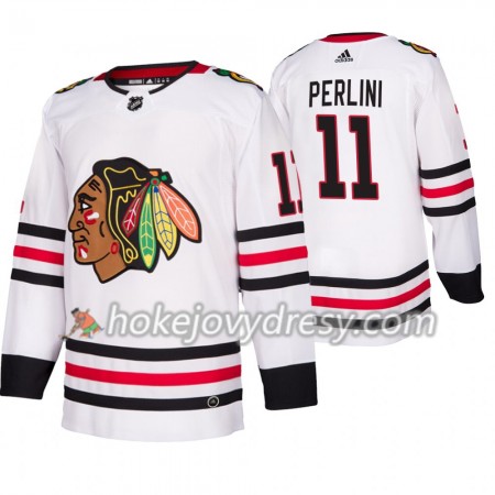 Pánské Hokejový Dres Chicago Blackhawks Brendan Perlini 11 Adidas 2019-2020 Bílá Authentic